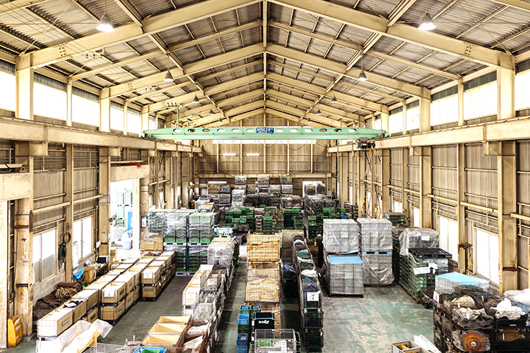 最終工程の出荷倉庫